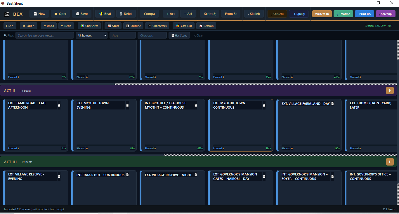 Beat Sheet